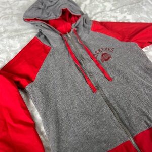 Victorias Secret PINK Red & Grey Ohio State University Hoodie Zip-Up